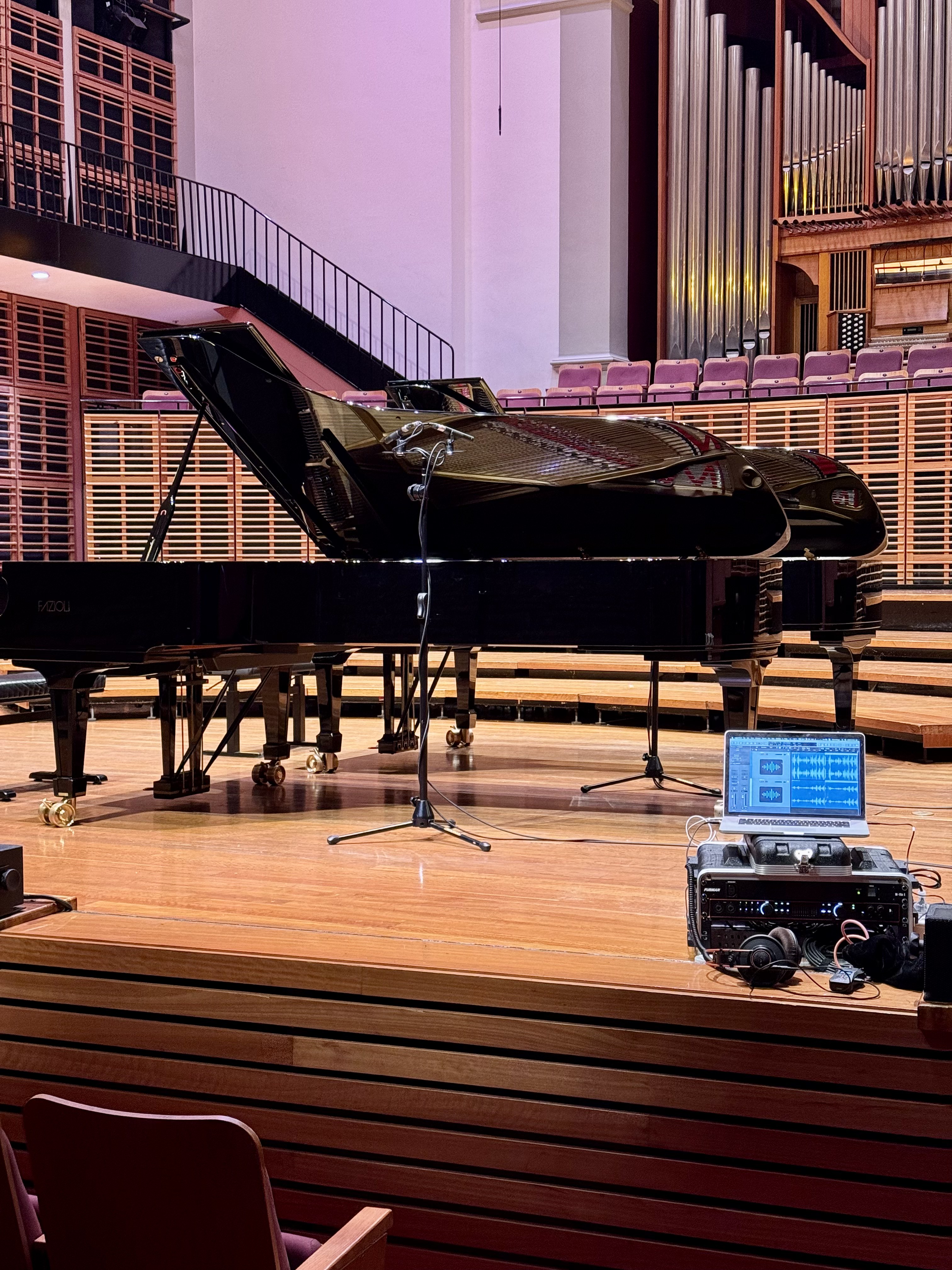 Grand piano and recording setup